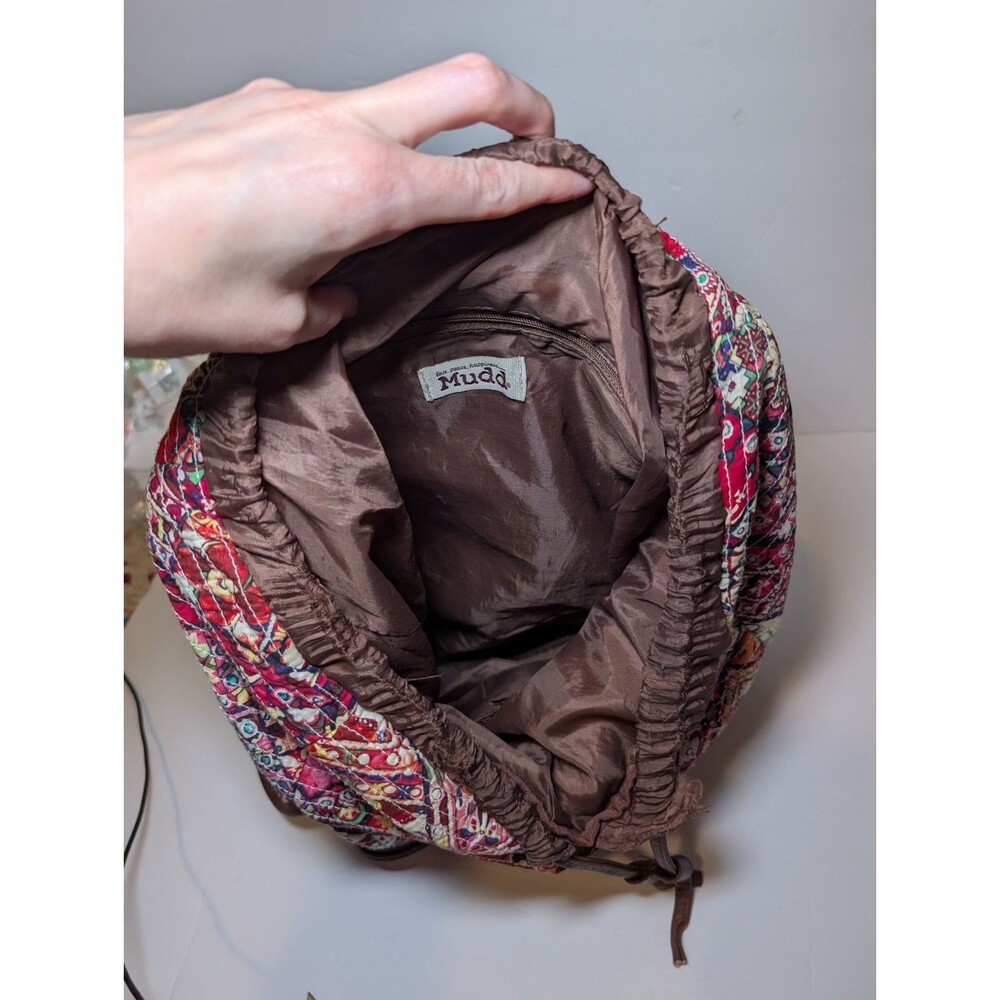 Mudd Vintage Backpack Pink/Brown/Blue/Orange with Cinch Buckle Drawstring - Picture 4 of 10